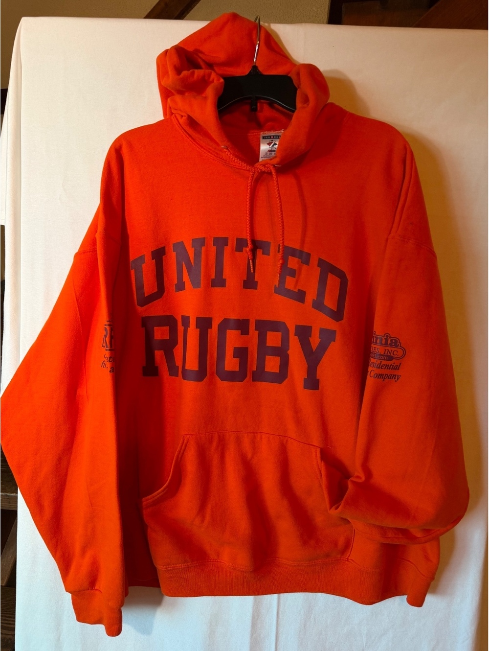 Orange United Rugby Hoodie with Sleeve Logos